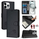 เคสโทรศัพท์หนังปั๊มลายแมวหนูพร้อม RFID และสายคล้อง สำหรับ iPhone 17 Pro Max, สำหรับ iPhone 17 Pro, สำหรับ iPhone 17, สำหรับ iPhone Air, สำหรับ iPhone SE 2024, สำหรับ iPhone 15 Pro Max, สำหรับ iPhone 15 Pro, สำหรับ iPhone 15 Plus