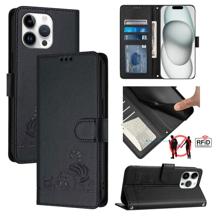 เคสโทรศัพท์หนังปั๊มลายแมวหนูพร้อม RFID และสายคล้อง สำหรับ iPhone 17 Pro Max, สำหรับ iPhone 17 Pro, สำหรับ iPhone 17, สำหรับ iPhone Air, สำหรับ iPhone SE 2024, สำหรับ iPhone 15 Pro Max, สำหรับ iPhone 15 Pro, สำหรับ iPhone 15 Plus