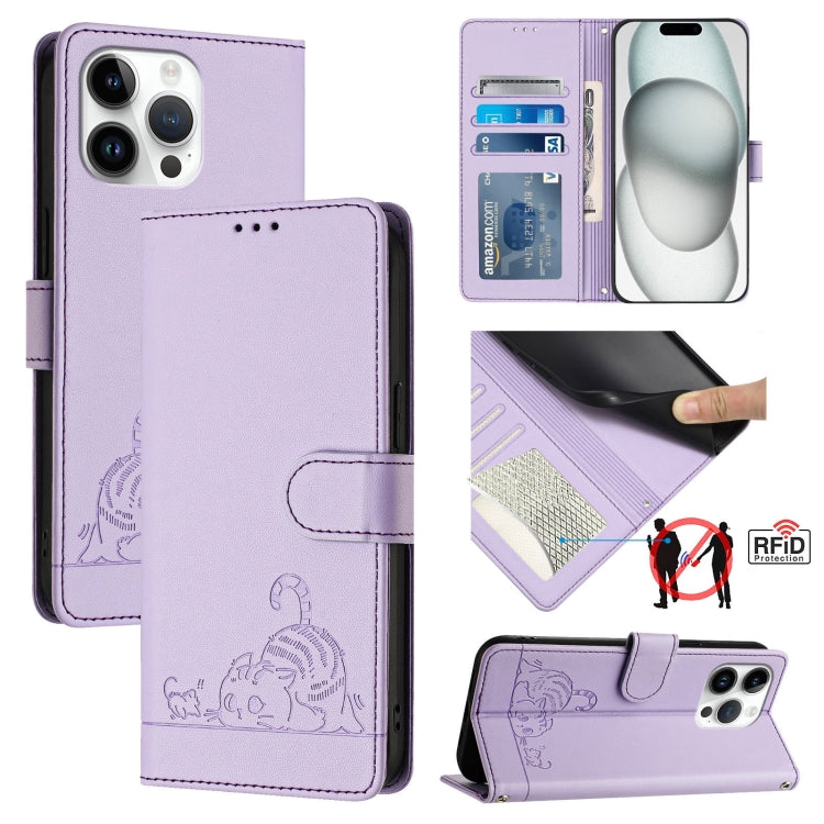 เคสโทรศัพท์หนังปั๊มลายแมวหนูพร้อม RFID และสายคล้อง สำหรับ iPhone 17 Pro Max, สำหรับ iPhone 17 Pro, สำหรับ iPhone 17, สำหรับ iPhone Air, สำหรับ iPhone SE 2024, สำหรับ iPhone 15 Pro Max, สำหรับ iPhone 15 Pro, สำหรับ iPhone 15 Plus