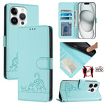 เคสโทรศัพท์หนังปั๊มลายแมวหนูพร้อม RFID และสายคล้อง สำหรับ iPhone 17 Pro Max, สำหรับ iPhone 17 Pro, สำหรับ iPhone 17, สำหรับ iPhone Air, สำหรับ iPhone SE 2024, สำหรับ iPhone 15 Pro Max, สำหรับ iPhone 15 Pro, สำหรับ iPhone 15 Plus