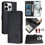 เคสโทรศัพท์หนังปั๊มลายแมวหนูพร้อม RFID และสายคล้อง สำหรับ iPhone 17 Pro Max, สำหรับ iPhone 17 Pro, สำหรับ iPhone 17, สำหรับ iPhone Air, สำหรับ iPhone SE 2024, สำหรับ iPhone 15 Pro Max, สำหรับ iPhone 15 Pro, สำหรับ iPhone 15 Plus