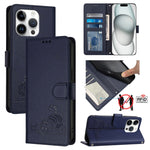 เคสโทรศัพท์หนังปั๊มลายแมวหนูพร้อม RFID และสายคล้อง สำหรับ iPhone 17 Pro Max, สำหรับ iPhone 17 Pro, สำหรับ iPhone 17, สำหรับ iPhone Air, สำหรับ iPhone SE 2024, สำหรับ iPhone 15 Pro Max, สำหรับ iPhone 15 Pro, สำหรับ iPhone 15 Plus