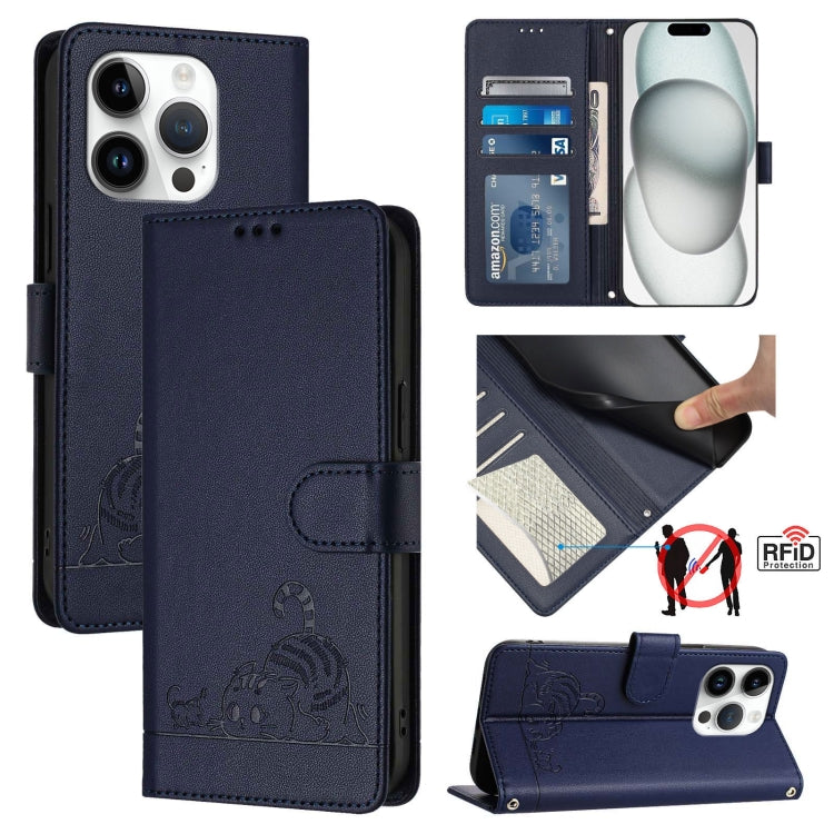 เคสโทรศัพท์หนังปั๊มลายแมวหนูพร้อม RFID และสายคล้อง สำหรับ iPhone 17 Pro Max, สำหรับ iPhone 17 Pro, สำหรับ iPhone 17, สำหรับ iPhone Air, สำหรับ iPhone SE 2024, สำหรับ iPhone 15 Pro Max, สำหรับ iPhone 15 Pro, สำหรับ iPhone 15 Plus