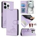 เคสโทรศัพท์หนังปั๊มลายแมวหนูพร้อม RFID และสายคล้อง สำหรับ iPhone 17 Pro Max, สำหรับ iPhone 17 Pro, สำหรับ iPhone 17, สำหรับ iPhone Air, สำหรับ iPhone SE 2024, สำหรับ iPhone 15 Pro Max, สำหรับ iPhone 15 Pro, สำหรับ iPhone 15 Plus