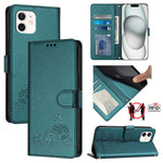 กระเป๋าโทรศัพท์หนังลายปั๊มแมวหนูพร้อม RFID และสายคล้อง สำหรับ iPhone 13 mini, สำหรับ iPhone 12/12 Pro, สำหรับ iPhone 12 Pro Max, สำหรับ iPhone 12 mini, สำหรับ iPhone 11 Pro Max, สำหรับ iPhone 11, สำหรับ iPhone 11 Pro, สำหรับ iPhone XS / X