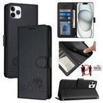 กระเป๋าโทรศัพท์หนังลายปั๊มแมวหนูพร้อม RFID และสายคล้อง สำหรับ iPhone 13 mini, สำหรับ iPhone 12/12 Pro, สำหรับ iPhone 12 Pro Max, สำหรับ iPhone 12 mini, สำหรับ iPhone 11 Pro Max, สำหรับ iPhone 11, สำหรับ iPhone 11 Pro, สำหรับ iPhone XS / X