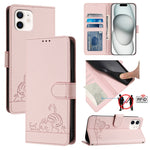 กระเป๋าโทรศัพท์หนังลายปั๊มแมวหนูพร้อม RFID และสายคล้อง สำหรับ iPhone 13 mini, สำหรับ iPhone 12/12 Pro, สำหรับ iPhone 12 Pro Max, สำหรับ iPhone 12 mini, สำหรับ iPhone 11 Pro Max, สำหรับ iPhone 11, สำหรับ iPhone 11 Pro, สำหรับ iPhone XS / X