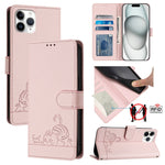 กระเป๋าโทรศัพท์หนังลายปั๊มแมวหนูพร้อม RFID และสายคล้อง สำหรับ iPhone 13 mini, สำหรับ iPhone 12/12 Pro, สำหรับ iPhone 12 Pro Max, สำหรับ iPhone 12 mini, สำหรับ iPhone 11 Pro Max, สำหรับ iPhone 11, สำหรับ iPhone 11 Pro, สำหรับ iPhone XS / X