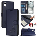 เคสโทรศัพท์หนังลายแมวหนูนูนพร้อมสายคล้อง สำหรับ iPhone XR, iPhone XS Max, iPhone 8 Plus / 7 Plus