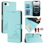 เคสโทรศัพท์หนังปั๊มลายแมวหนูพร้อม RFID และสายคล้อง สำหรับ iPhone 17 Pro Max, สำหรับ iPhone 17 Pro, สำหรับ iPhone 17, สำหรับ iPhone Air, สำหรับ iPhone SE 2024, สำหรับ iPhone 15 Pro Max, สำหรับ iPhone 15 Pro, สำหรับ iPhone 15 Plus