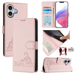 เคสโทรศัพท์หนังปั๊มลายแมวหนูพร้อม RFID และสายคล้อง สำหรับ iPhone 17 Pro Max, สำหรับ iPhone 17 Pro, สำหรับ iPhone 17, สำหรับ iPhone Air, สำหรับ iPhone SE 2024, สำหรับ iPhone 15 Pro Max, สำหรับ iPhone 15 Pro, สำหรับ iPhone 15 Plus