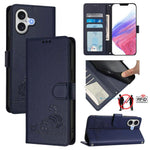 เคสโทรศัพท์หนังปั๊มลายแมวหนูพร้อม RFID และสายคล้อง สำหรับ iPhone 17 Pro Max, สำหรับ iPhone 17 Pro, สำหรับ iPhone 17, สำหรับ iPhone Air, สำหรับ iPhone SE 2024, สำหรับ iPhone 15 Pro Max, สำหรับ iPhone 15 Pro, สำหรับ iPhone 15 Plus