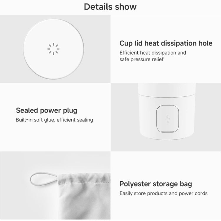 แก้วไฟฟ้าร้อนพกพาอัจฉริยะ Xiaomi Mijia 2 ปลั๊ก US