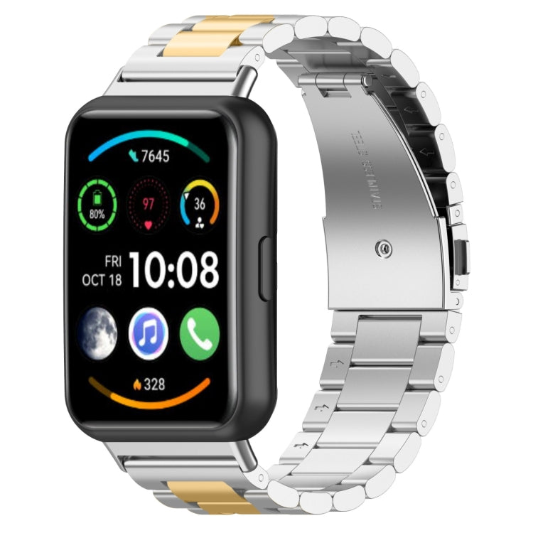 Three Bead Stainless Steel Metal Watch Band, For Huawei Watch Fit 5 / Fit 5 Pro / Fit 4 / Fit 3