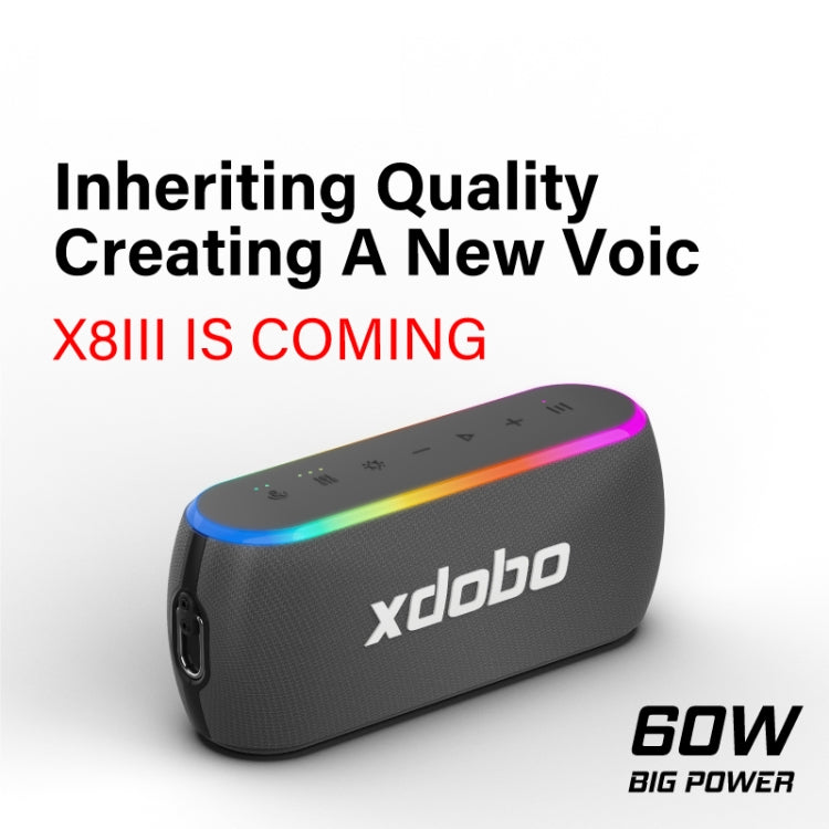 ลำโพงไร้สาย Xdobo X8 III BT5.3 IPX7 พร้อมไฟ RGB รองรับบลูทูธ/การ์ด TF/USB/AUX รุ่น X8 III