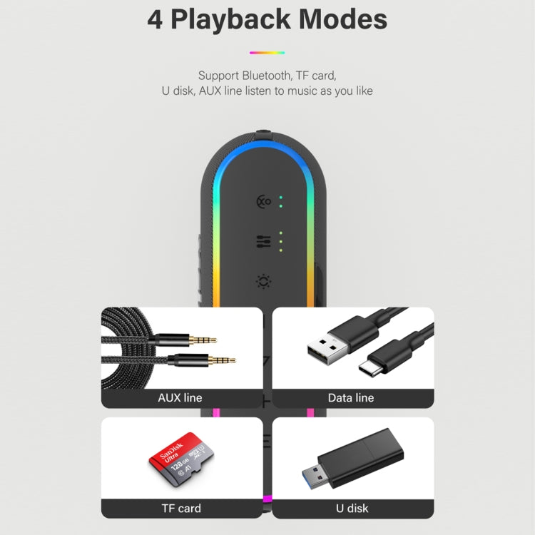 ลำโพงไร้สาย Xdobo X8 III BT5.3 IPX7 พร้อมไฟ RGB รองรับบลูทูธ/การ์ด TF/USB/AUX รุ่น X8 III
