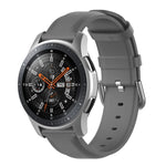 22mm Leather Strap with Round Tail Buckle, For Ticwatch Pro 2020, For Huawei Watch GT2E, For Samsung Galaxy Watch 3 45mm