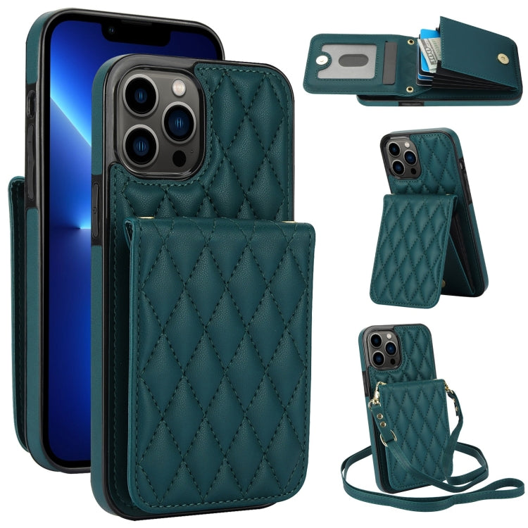 YM015 Crossbody Rhombic Card Bag RFID Phone Case, For iPhone 14 Pro Max, For iPhone 13 Pro Max, For iPhone 13 Pro, For iPhone 13, For iPhone 12 / 12 Pro, For iPhone 12 Pro Max, For iPhone 11 Pro Max, For iPhone 11