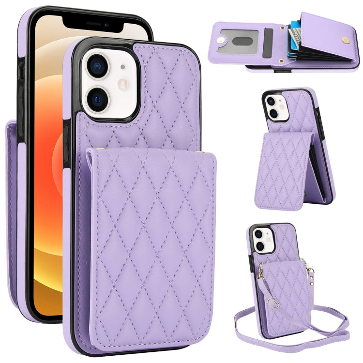 YM015 Crossbody Rhombic Card Bag RFID Phone Case, For iPhone 14 Pro Max, For iPhone 13 Pro Max, For iPhone 13 Pro, For iPhone 13, For iPhone 12 / 12 Pro, For iPhone 12 Pro Max, For iPhone 11 Pro Max, For iPhone 11