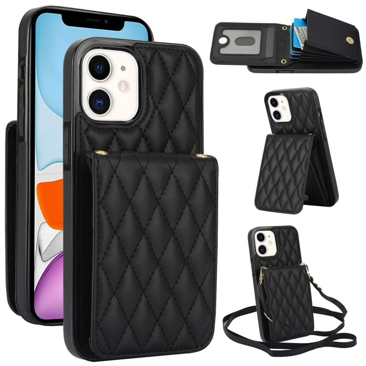 YM015 Crossbody Rhombic Card Bag RFID Phone Case, For iPhone 14 Pro Max, For iPhone 13 Pro Max, For iPhone 13 Pro, For iPhone 13, For iPhone 12 / 12 Pro, For iPhone 12 Pro Max, For iPhone 11 Pro Max, For iPhone 11