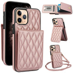 YM015 Crossbody Rhombic Card Bag RFID Phone Case, For iPhone 14 Pro Max, For iPhone 13 Pro Max, For iPhone 13 Pro, For iPhone 13, For iPhone 12 / 12 Pro, For iPhone 12 Pro Max, For iPhone 11 Pro Max, For iPhone 11