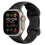 สายรัดนาฬิกาซิลิโคนลายพรางแบบรู พร้อมหัวเข็มขัดผีเสื้อ สำหรับ Apple Watch Ultra 2 ขนาด 49 มม., สำหรับ Apple Watch Series 9 ขนาด 45 มม., สำหรับ Apple Watch Series 9 ขนาด 41 มม., สำหรับ Apple Watch Ultra ขนาด 49 มม.