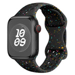 สายรัดนาฬิกาซิลิโคนลายพรางแบบรู พร้อมหัวเข็มขัดผีเสื้อ สำหรับ Apple Watch Series 4 ขนาด 44 มม., สำหรับ Apple Watch Series 4 ขนาด 40 มม., สำหรับ Apple Watch Series 3 ขนาด 38 มม., สำหรับ Apple Watch Series 3 ขนาด 42 มม.