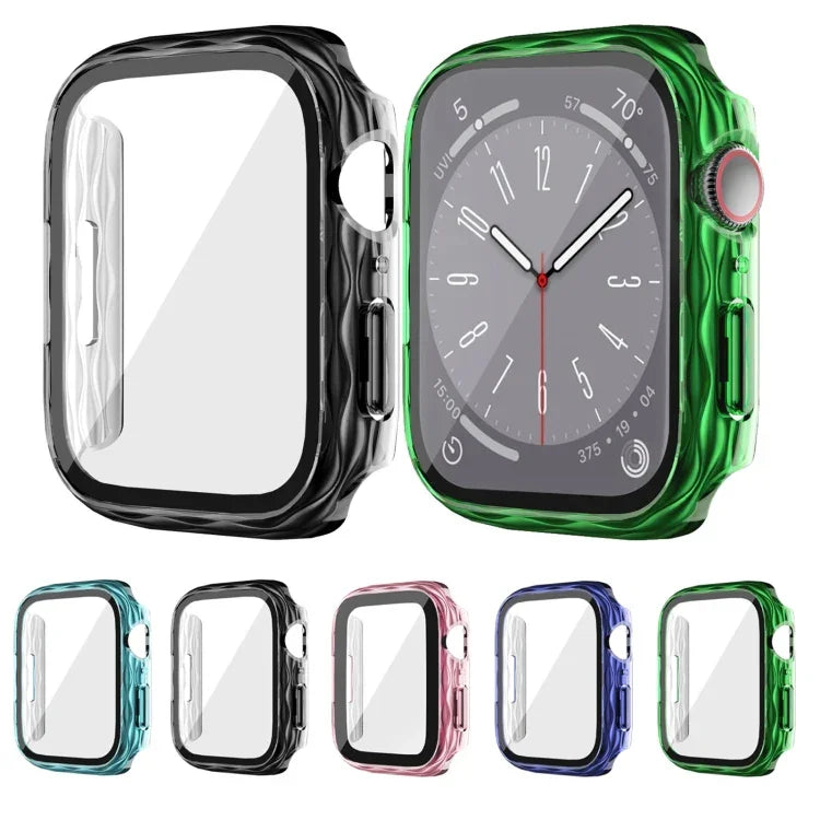 เคสป้องกันกระจกนิรภัยแบบไฮบริด PC 2 in 1 สำหรับ Apple Watch Series 6 / 5 / 4 / SE ขนาด 44 มม., สำหรับ Apple Watch Series 6 / 5 / 4 / SE ขนาด 40 มม., สำหรับ Apple Watch Series 9 / 8 / 7 ขนาด 45 มม., สำหรับ Apple Watch Series 9 / 8 / 7 ขนาด 41 มม.