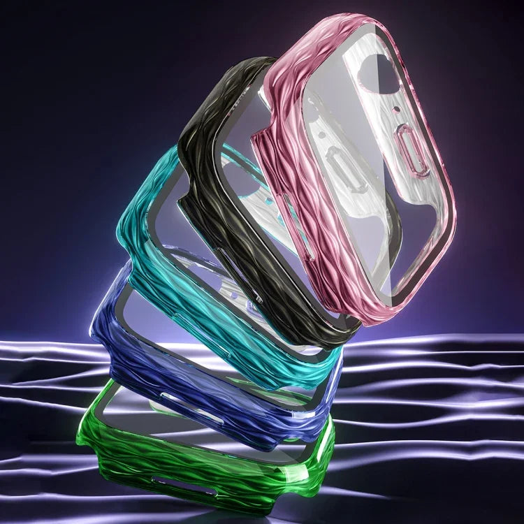 เคสป้องกันกระจกนิรภัยแบบไฮบริด PC 2 in 1 สำหรับ Apple Watch Series 6 / 5 / 4 / SE ขนาด 44 มม., สำหรับ Apple Watch Series 6 / 5 / 4 / SE ขนาด 40 มม., สำหรับ Apple Watch Series 9 / 8 / 7 ขนาด 45 มม., สำหรับ Apple Watch Series 9 / 8 / 7 ขนาด 41 มม.