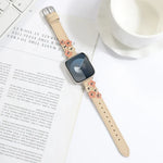 Stitched Flower Leather Watch Band, For Apple Watch Series 5 44mm, For Apple Watch Series 5 40mm, For Apple Watch Series 4 44mm, For Apple Watch Series 4 40mm, For Apple Watch Series 3 38mm, For Apple Watch Series 3 42mm, For Apple Watch Series 2 42mm ...
