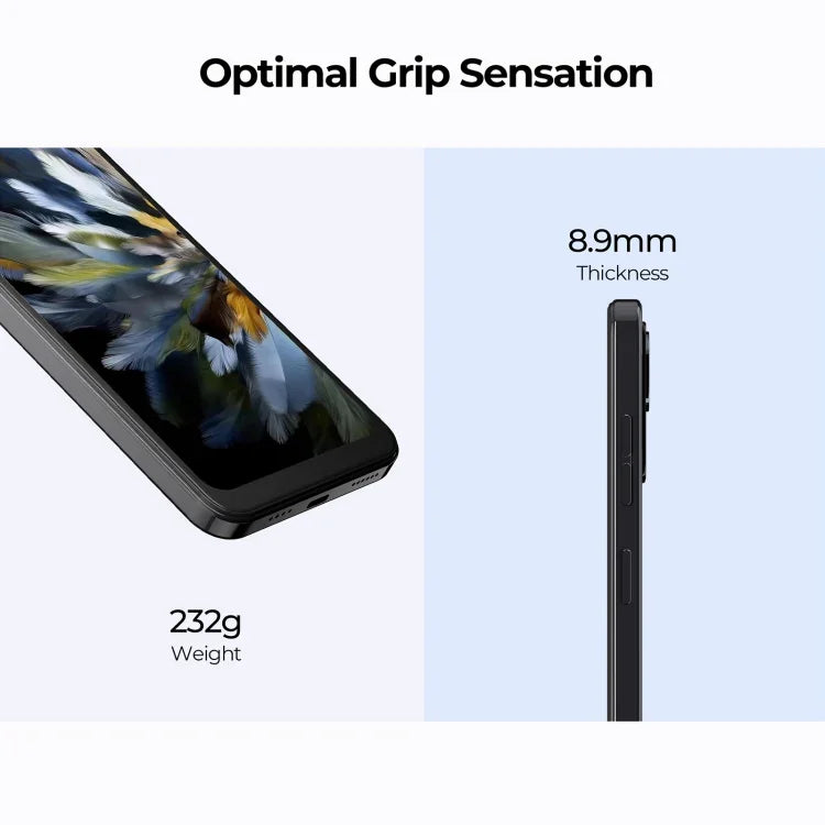 HOTWAV Note 13, สแกนลายนิ้วมือด้านข้าง, 6.6 นิ้ว Android 13 T606 Octa Core สูงสุด 1.6GHz, เครือข่าย: 4G, OTG, 4GB+128GB