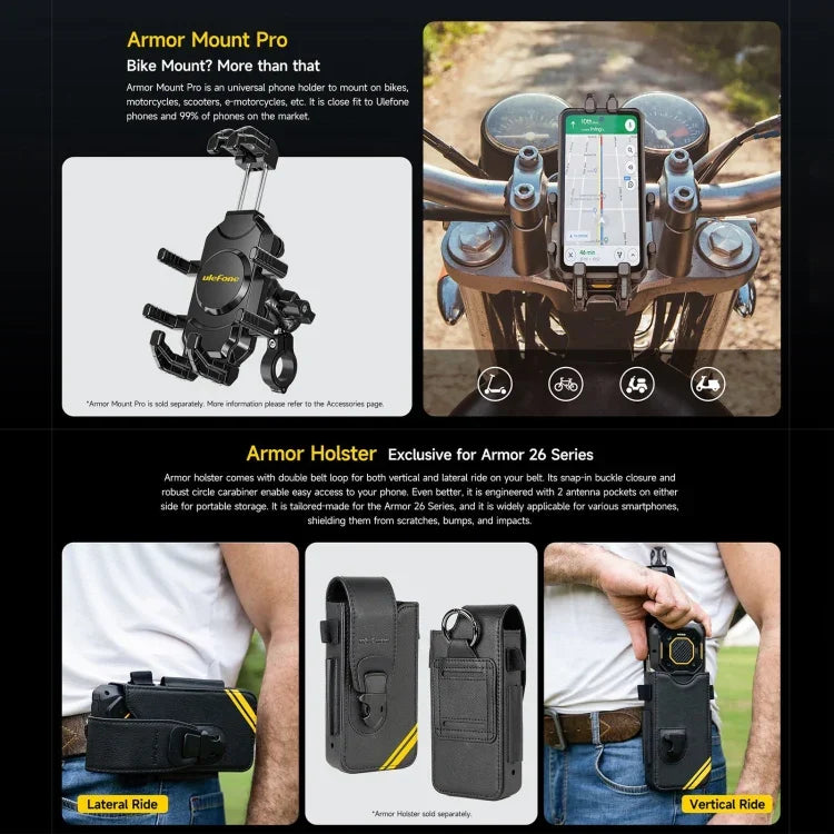 Ulefone Armor 26 Ultra โทรศัพท์กันกระแทก, 6.78 นิ้ว Android 13 MediaTek Dimensity 8020 Octa Core, เครือข่าย: 5G, NFC, 12GB+512GB