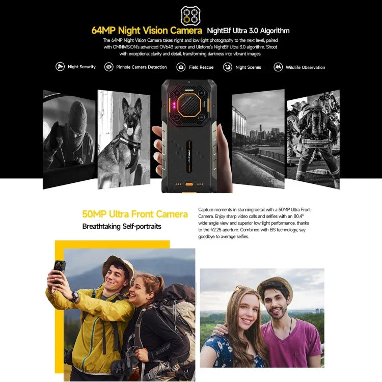 Ulefone Armor 26 Ultra รุ่นวิทยุสื่อสาร Walkie-Talkie โทรศัพท์กันกระแทก, 6.78 นิ้ว Android 13 MediaTek Dimensity 8020 Octa Core, เครือข่าย: 5G, NFC, 12GB+512GB รุ่นวิทยุสื่อสาร Walkie-Talkie