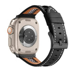 สายรัดนาฬิกาหนังลูกวัวแท้ตาข่าย สำหรับ Apple Watch SE 2023 44 มม., สำหรับ Apple Watch SE 2023 40 มม., สำหรับ Apple Watch Ultra 2 49 มม., สำหรับ Apple Watch Series 9 45 มม., สำหรับ Apple Watch Series 9 41 มม., สำหรับ Apple Watch Ultra 49 มม.