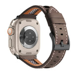 สายรัดนาฬิกาหนังลูกวัวแท้ตาข่าย สำหรับ Apple Watch SE 2023 44 มม., สำหรับ Apple Watch SE 2023 40 มม., สำหรับ Apple Watch Ultra 2 49 มม., สำหรับ Apple Watch Series 9 45 มม., สำหรับ Apple Watch Series 9 41 มม., สำหรับ Apple Watch Ultra 49 มม.