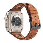 สายรัดนาฬิกาหนังลูกวัวแท้ตาข่าย สำหรับ Apple Watch SE 2023 44 มม., สำหรับ Apple Watch SE 2023 40 มม., สำหรับ Apple Watch Ultra 2 49 มม., สำหรับ Apple Watch Series 9 45 มม., สำหรับ Apple Watch Series 9 41 มม., สำหรับ Apple Watch Ultra 49 มม.