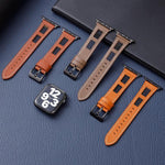 สายรัดนาฬิกาหนังลูกวัวแท้ตาข่าย สำหรับ Apple Watch SE 2023 44 มม., สำหรับ Apple Watch SE 2023 40 มม., สำหรับ Apple Watch Ultra 2 49 มม., สำหรับ Apple Watch Series 9 45 มม., สำหรับ Apple Watch Series 9 41 มม., สำหรับ Apple Watch Ultra 49 มม.