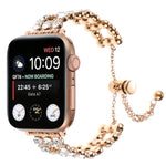 Rhinestone Metal Bracelet Watch Band, For Apple Watch SE 40mm, For Apple Watch SE 44mm, For Apple Watch Series 6 40mm, For Apple Watch Series 6 44mm, For Apple Watch Series 5 44mm, For Apple Watch Series 5 40mm, For Apple Watch Series 4 44mm           ...