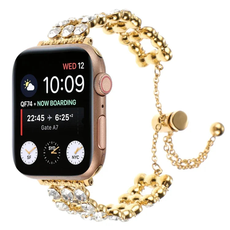 สายรัดนาฬิกาสร้อยข้อมือโลหะประดับเพชร สำหรับ Apple Watch 42 มม., สำหรับ Apple Watch 38 มม.