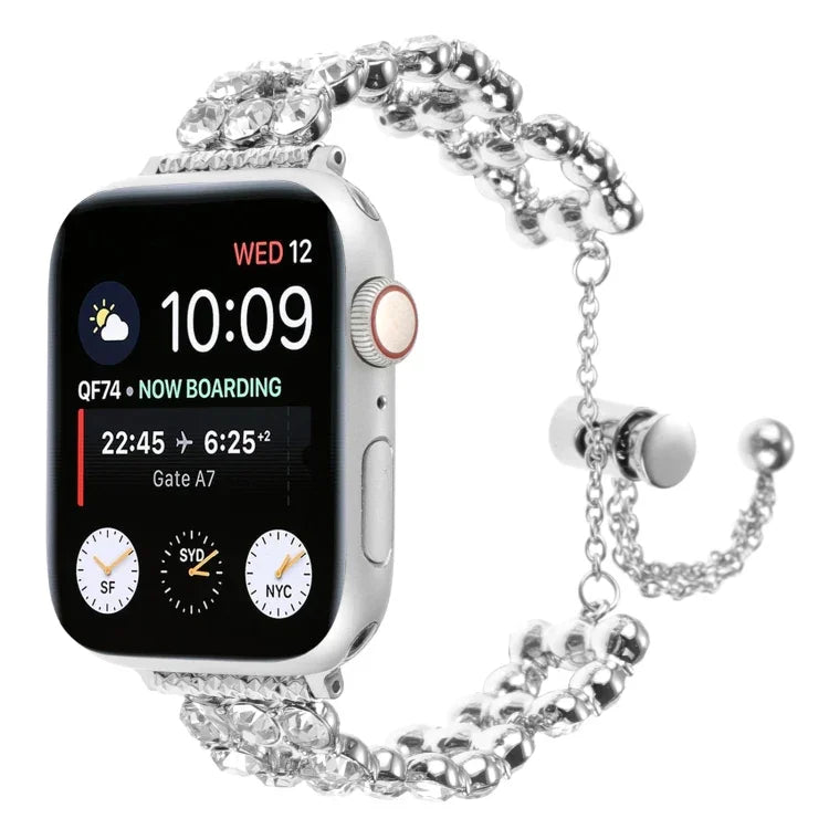 สายรัดนาฬิกาสร้อยข้อมือโลหะประดับเพชร สำหรับ Apple Watch 42 มม., สำหรับ Apple Watch 38 มม.