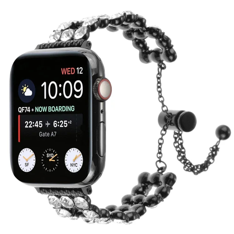 สายรัดนาฬิกาสร้อยข้อมือโลหะประดับเพชร สำหรับ Apple Watch 42 มม., สำหรับ Apple Watch 38 มม.