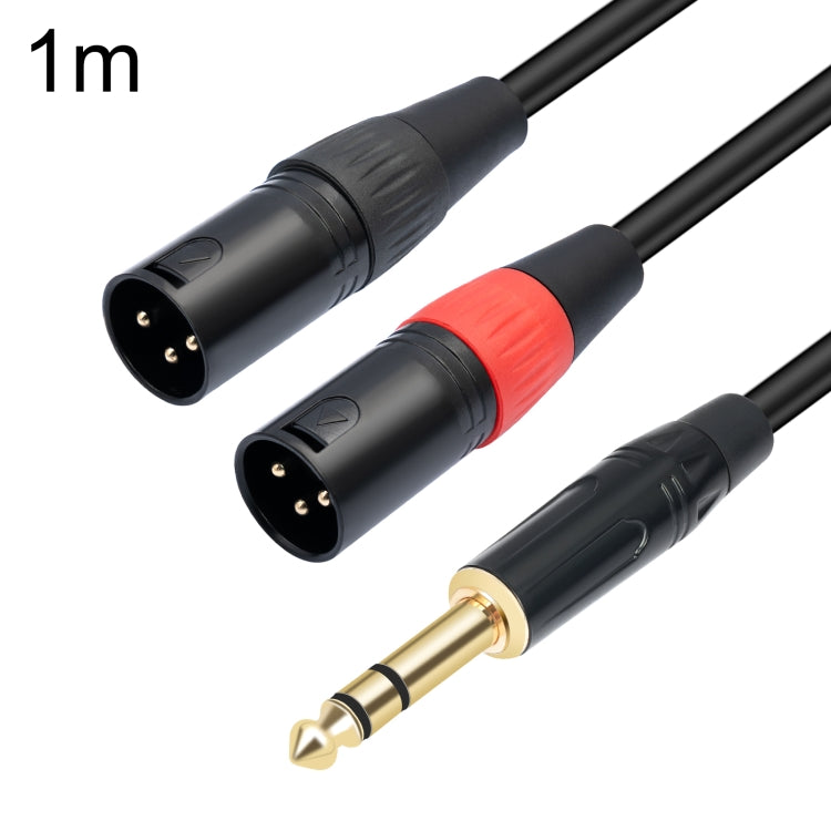 สายเสียง TC145YXK108RE-10 ขนาด 6.35 มม. 1/4 TRS ตัวผู้ ถึง XLR คู่ตัวผู้ ความยาว 1m, 2m, 3m
