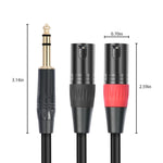 สายเสียง TC145YXK108RE-10 ขนาด 6.35 มม. 1/4 TRS ตัวผู้ ถึง XLR คู่ตัวผู้ ความยาว 1m, 2m, 3m