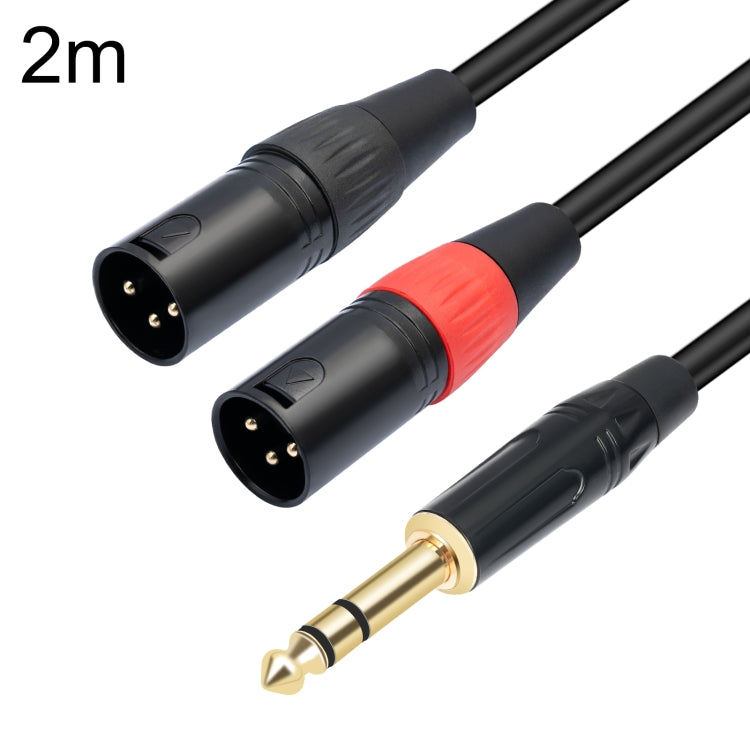 สายเสียง TC145YXK108RE-10 ขนาด 6.35 มม. 1/4 TRS ตัวผู้ ถึง XLR คู่ตัวผู้ ความยาว 1m, 2m, 3m