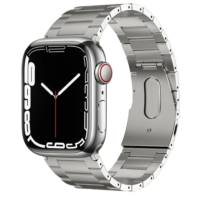 PG63 Three-Bead Protrusion Titanium Metal Watch Band, For Apple Watch Series 10 46mm, For Apple Watch Series 10 42mm, For Apple Watch SE 2023 44mm, For Apple Watch SE 2023 40mm, For Apple Watch Ultra 2 49mm, For Apple Watch Series 9 45mm               ...