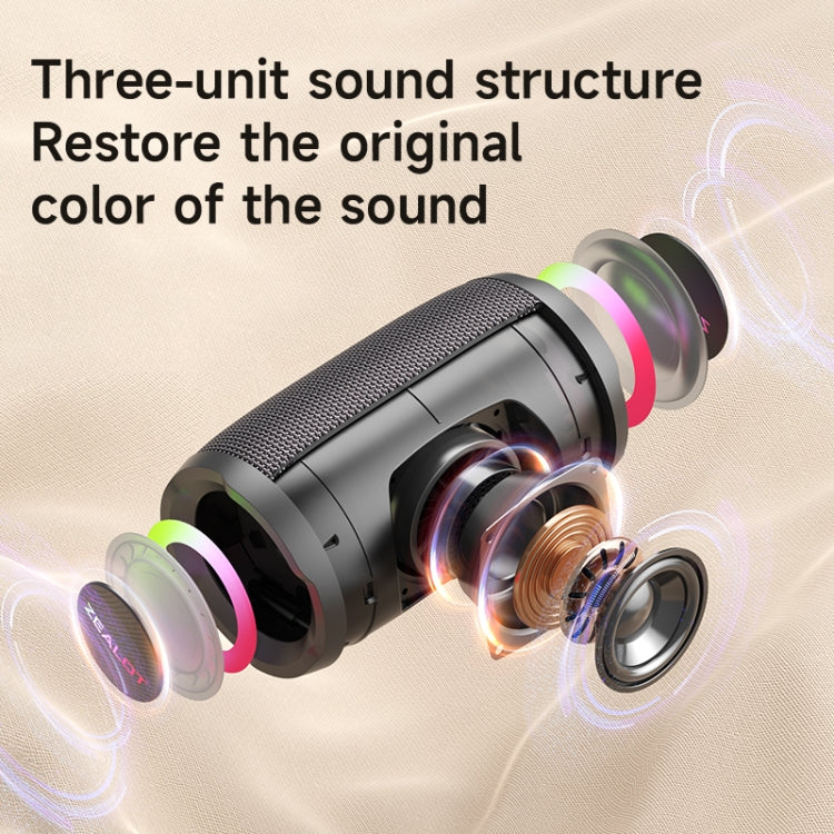 ลำโพงคาราโอเกะไร้สาย Zealot S61M พร้อมไฟ RGB จังหวะเพลง ไมโครโฟนเดี่ยวและคู่