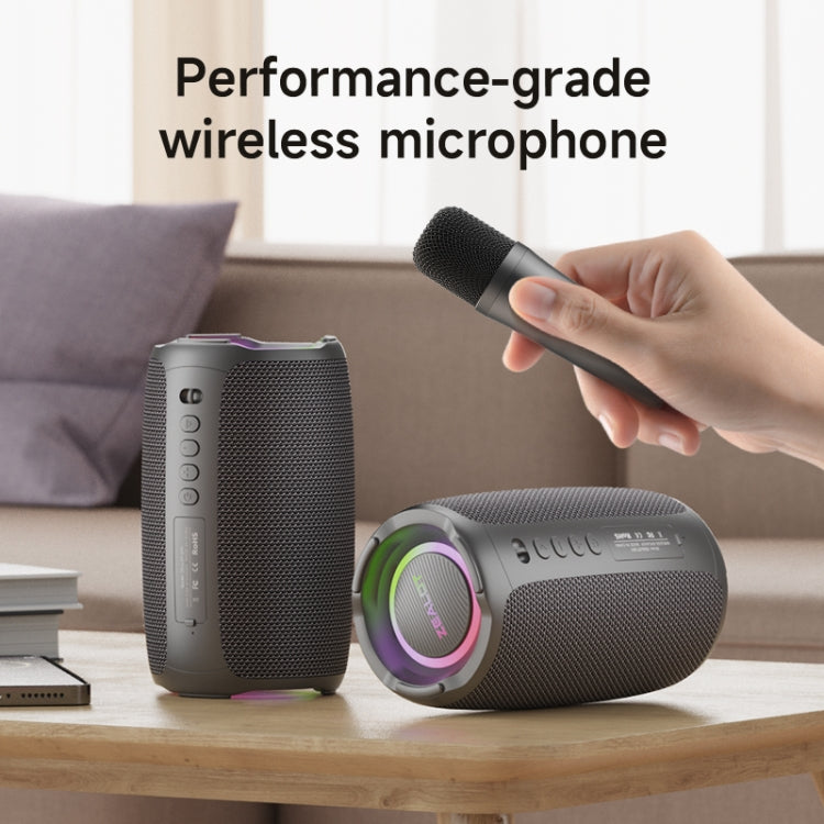 ลำโพงคาราโอเกะไร้สาย Zealot S61M พร้อมไฟ RGB จังหวะเพลง ไมโครโฟนเดี่ยวและคู่