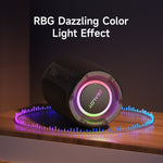 ลำโพงคาราโอเกะไร้สาย Zealot S61M พร้อมไฟ RGB จังหวะเพลง ไมโครโฟนเดี่ยวและคู่