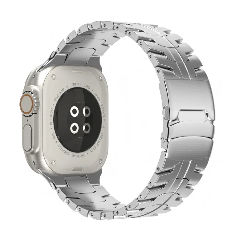 สายรัดนาฬิกาเหล็กไทเทเนียม Turtle แบบล็อกคู่ สำหรับ Apple Watch SE 2023 44 มม., สำหรับ Apple Watch SE 2023 40 มม., สำหรับ Apple Watch Ultra 2 49 มม., สำหรับ Apple Watch Series 9 45 มม., สำหรับ Apple Watch Series 9 41 มม., สำหรับ Apple Watch Ultra 49 มม.