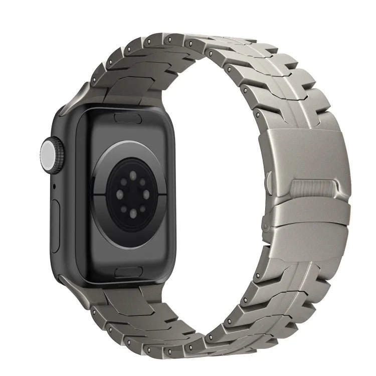 สายรัดนาฬิกาเหล็กไทเทเนียม Turtle แบบล็อกคู่ สำหรับ Apple Watch SE 2023 44 มม., สำหรับ Apple Watch SE 2023 40 มม., สำหรับ Apple Watch Ultra 2 49 มม., สำหรับ Apple Watch Series 9 45 มม., สำหรับ Apple Watch Series 9 41 มม., สำหรับ Apple Watch Ultra 49 มม.